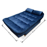 Sofá Cama Magic Petróleo 180x30cm de Tres Puestos Reclinable Con Tapizado Acolchado y Antifluido - SOFAS Y POLTRONAS | Bylmo