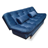 Sofá Cama Magic Petróleo 180x30cm de Tres Puestos Reclinable Con Tapizado Acolchado y Antifluido - SOFAS Y POLTRONAS | Bylmo