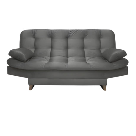 Sofá Cama Magic Plomo 180x30cm de Tres Puestos Reclinable Con Tapizado Acolchado y Antifluido - SOFAS Y POLTRONAS | Bylmo