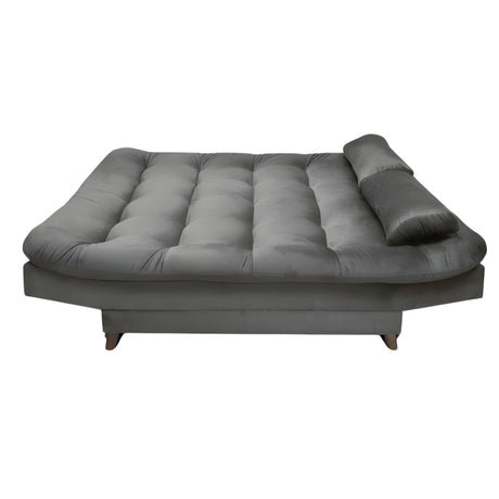 Sofá Cama Magic Plomo 180x30cm de Tres Puestos Reclinable Con Tapizado Acolchado y Antifluido - SOFAS Y POLTRONAS | Bylmo