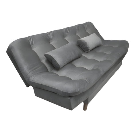 Sofá Cama Magic Plomo 180x30cm de Tres Puestos Reclinable Con Tapizado Acolchado y Antifluido - SOFAS Y POLTRONAS | Bylmo