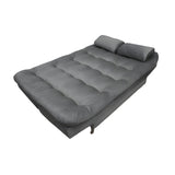 Sofá Cama Magic Plomo 180x30cm de Tres Puestos Reclinable Con Tapizado Acolchado y Antifluido - SOFAS Y POLTRONAS | Bylmo
