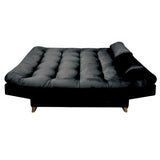 Sofá Cama Magic Negro Brillante 180x30cm de Tres Puestos Reclinable Con Tapizado Acolchado y Antifluido - SOFAS Y POLTRONAS | Bylmo