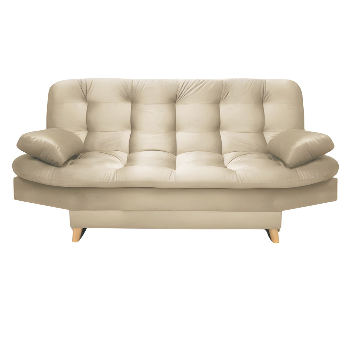 Sofá Cama Magic Beige 180x30cm de Tres Puestos Reclinable Con Tapizado Acolchado y Antifluido - SOFAS Y POLTRONAS | Bylmo