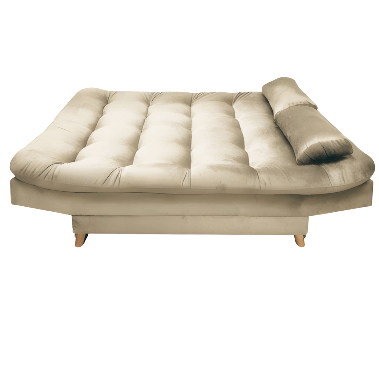 Sofá Cama Magic Beige 180x30cm de Tres Puestos Reclinable Con Tapizado Acolchado y Antifluido - SOFAS Y POLTRONAS | Bylmo
