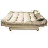 Sofá Cama Magic Beige 180x30cm de Tres Puestos Reclinable Con Tapizado Acolchado y Antifluido - SOFAS Y POLTRONAS | Bylmo