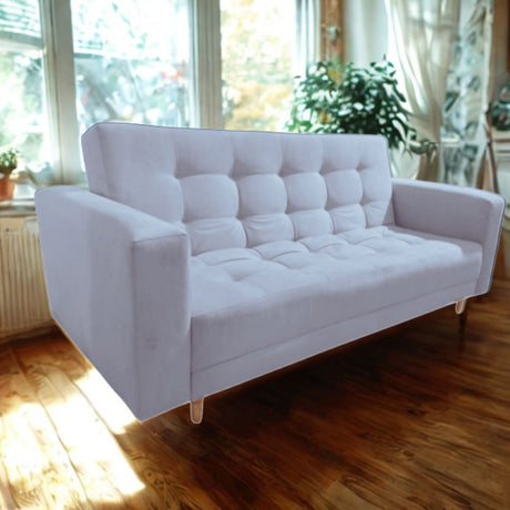 Sofá Cama Munich Plata 200x30cm de Tres Puestos Reclinable Con Tapizado Acolchado y Antifluido - SOFAS Y POLTRONAS | Bylmo