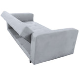 Sofá Cama Munich Plata 200x30cm de Tres Puestos Reclinable Con Tapizado Acolchado y Antifluido - SOFAS Y POLTRONAS | Bylmo