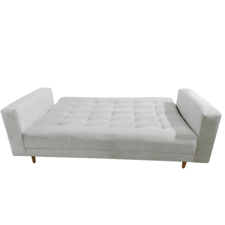 Sofá Cama Munich Plata 200x30cm de Tres Puestos Reclinable Con Tapizado Acolchado y Antifluido - SOFAS Y POLTRONAS | Bylmo