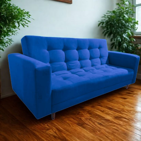 Sofá Cama Munich Petróleo 200x30cm de Tres Puestos Reclinable Con Tapizado Acolchado y Antifluido - SOFAS Y POLTRONAS | Bylmo