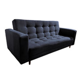 Sofá Cama Munich Negro 200x30cm de Tres Puestos Reclinable Con Tapizado Acolchado y Antifluido - SOFAS Y POLTRONAS | Bylmo