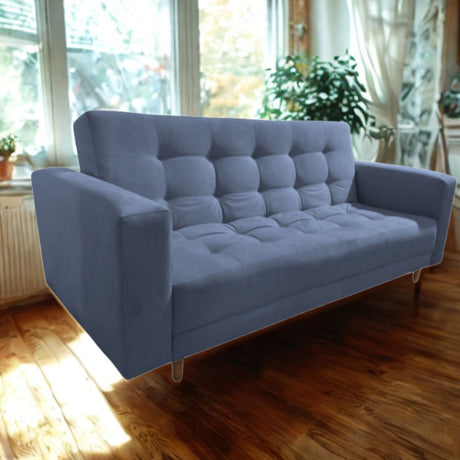 Sofá Cama Munich Gris 200x30cm de Tres Puestos Reclinable Con Tapizado Acolchado y Antifluido - SOFAS Y POLTRONAS | Bylmo