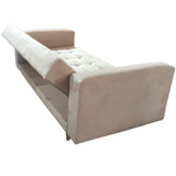 Sofá Cama Munich Beige 200x30cm de Tres Puestos Reclinable Con Tapizado Acolchado y Antifluido - SOFAS Y POLTRONAS | Bylmo