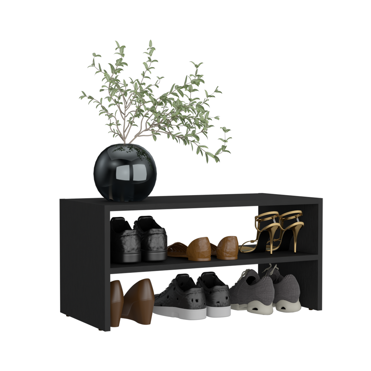 Zapatero Silpa Wengue 72x34.9cm Horizontal de Dos Niveles para Seis Zapatos - ZAPATEROS | Bylmo