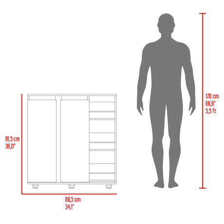 Zapatero Houck Plomo Y Nogal 86.5x91.5cm Vertical de Tres Niveles para Once Zapatos - ZAPATEROS | Bylmo