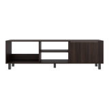 Rack de TV Tunez Nogal 160x47.5cm Para TV Hasta 70" Pulgadas con Cuatro Compartimientos y Ranuras para Cable - MUEBLES DE TV | Bylmo