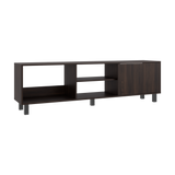 Rack de TV Tunez Nogal 160x47.5cm Para TV Hasta 70" Pulgadas con Cuatro Compartimientos y Ranuras para Cable - MUEBLES DE TV | Bylmo