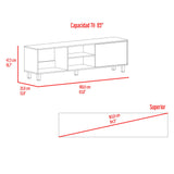 Rack de TV Tunez Nogal 160x47.5cm Para TV Hasta 70" Pulgadas con Cuatro Compartimientos y Ranuras para Cable - MUEBLES DE TV | Bylmo