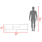 Rack de TV Tunez Nogal 160x47.5cm Para TV Hasta 70" Pulgadas con Cuatro Compartimientos y Ranuras para Cable - MUEBLES DE TV | Bylmo