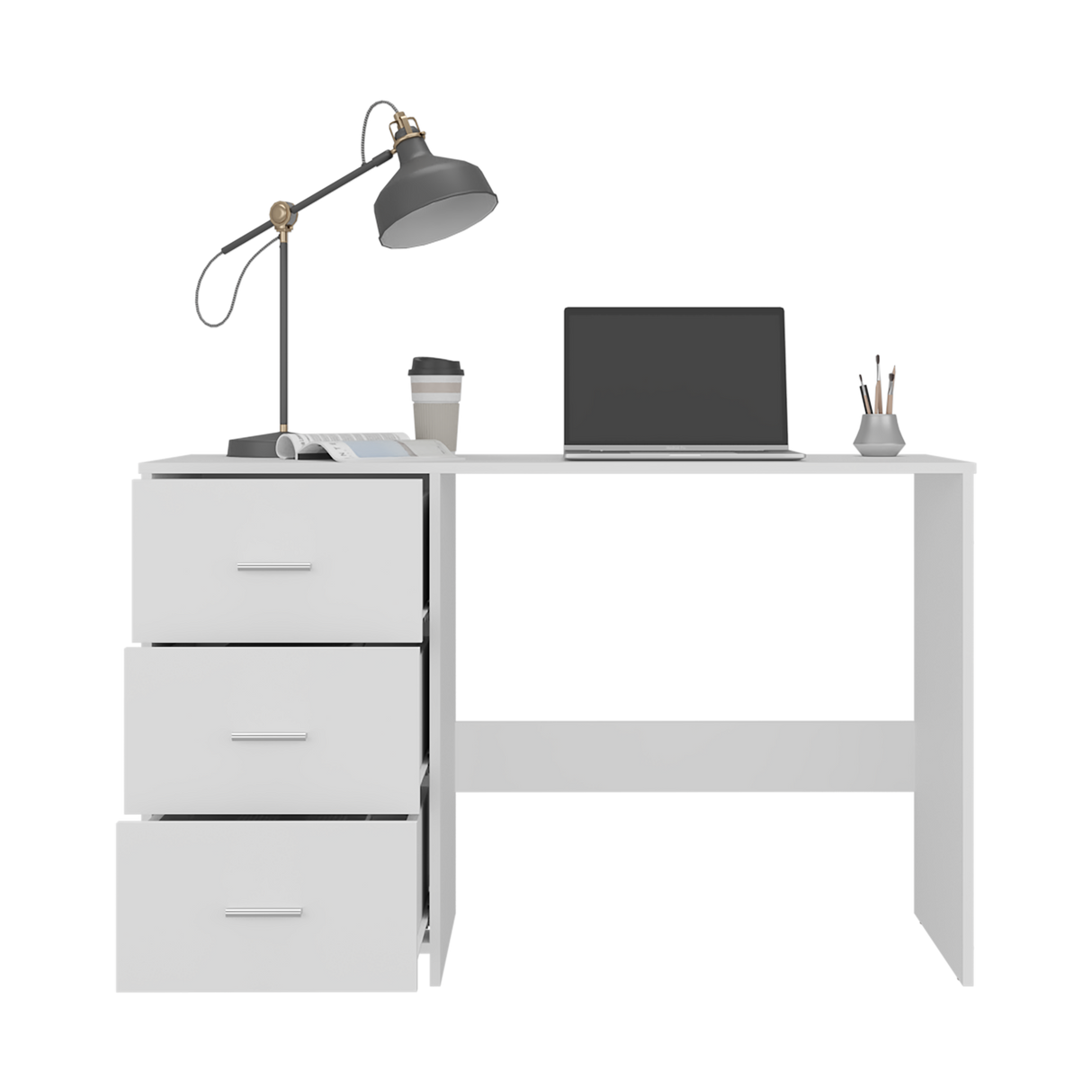 Escritorio Eco Blanco 120.8x76.2cm con Tres Cajones y con Archivador - ESCRITORIOS | Bylmo