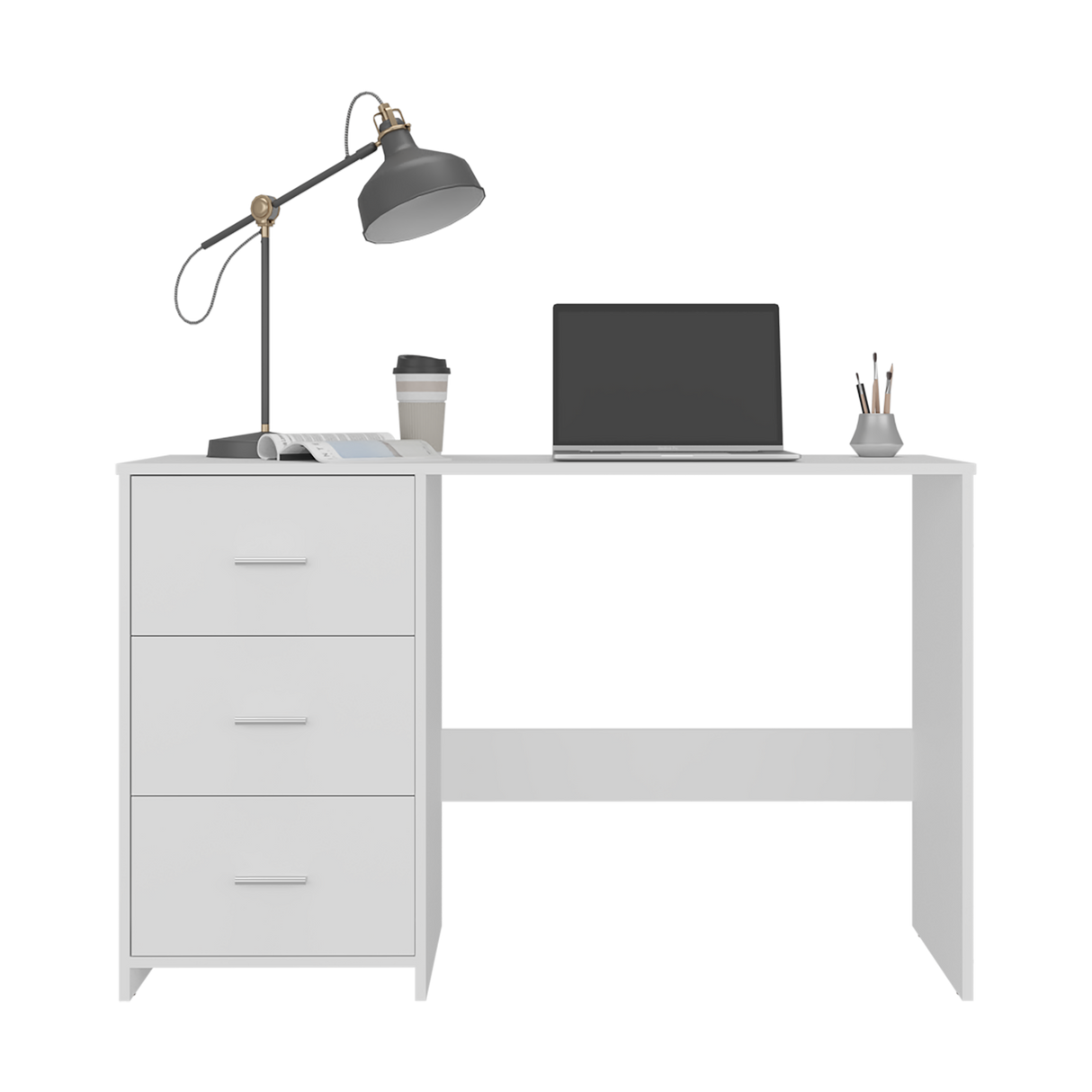 Escritorio Eco Blanco 120.8x76.2cm con Tres Cajones y con Archivador - ESCRITORIOS | Bylmo