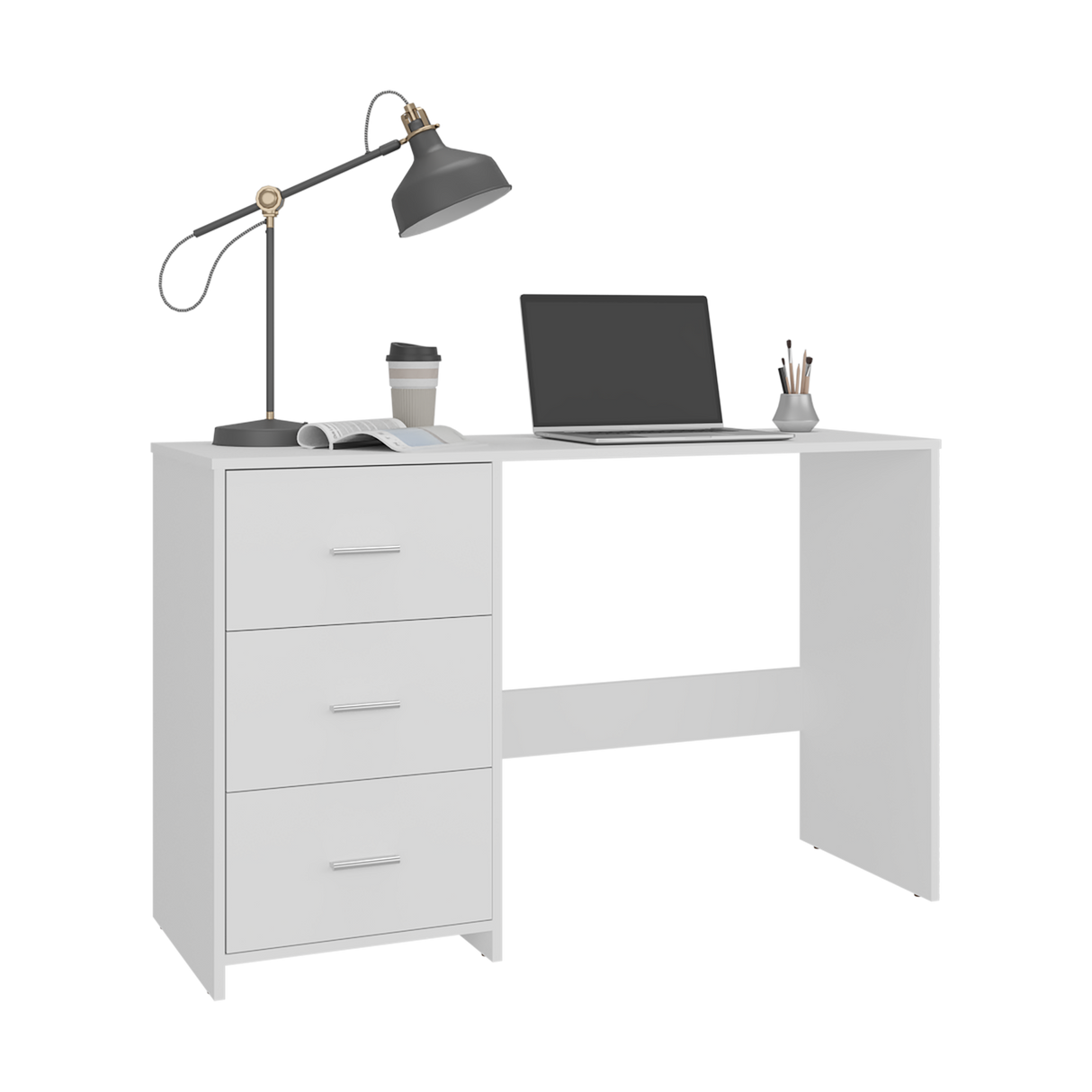 Escritorio Eco Blanco 120.8x76.2cm con Tres Cajones y con Archivador - ESCRITORIOS | Bylmo