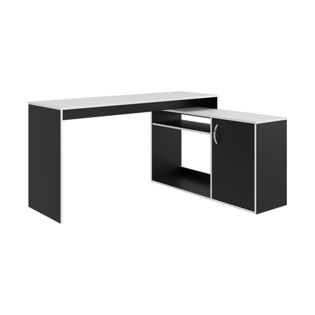 Escritorio Gamer Axis Wengue Y Blanco 150x77.1cm con Organizador de Libros - ESCRITORIOS | Bylmo