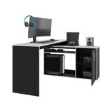 Escritorio Gamer Axis Wengue Y Blanco 150x77.1cm con Organizador de Libros - ESCRITORIOS | Bylmo