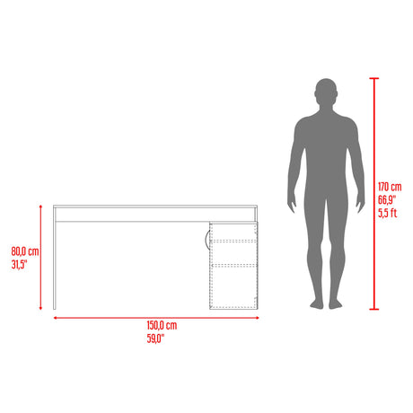Escritorio Gamer Axis Wengue Y Blanco 150x77.1cm con Organizador de Libros - ESCRITORIOS | Bylmo