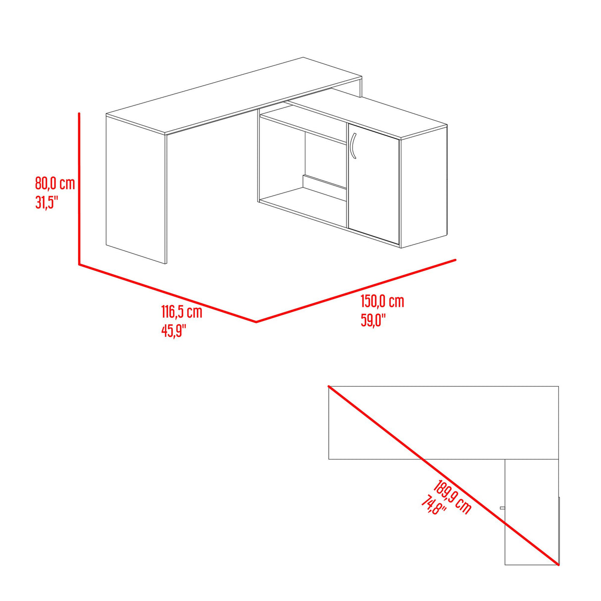 Escritorio Gamer Axis Wengue Y Blanco 150x77.1cm con Organizador de Libros - ESCRITORIOS | Bylmo