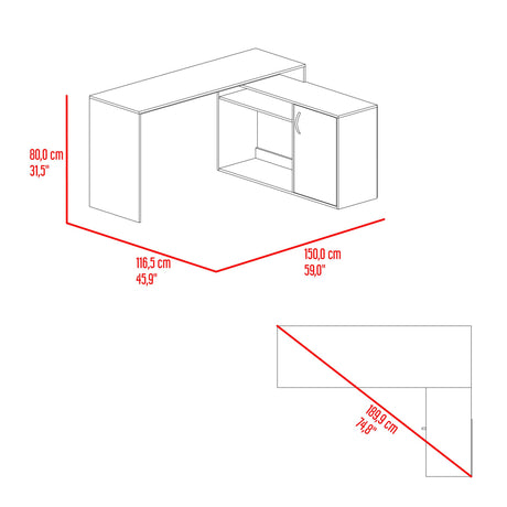 Escritorio Gamer Axis Wengue Y Blanco 150x77.1cm con Organizador de Libros - ESCRITORIOS | Bylmo