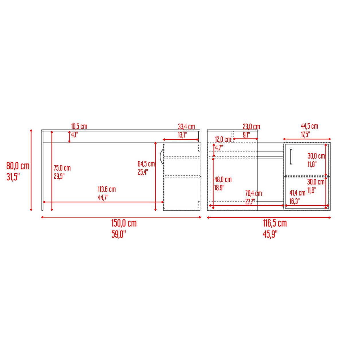 Escritorio Gamer Axis Wengue Y Blanco 150x77.1cm con Organizador de Libros - ESCRITORIOS | Bylmo