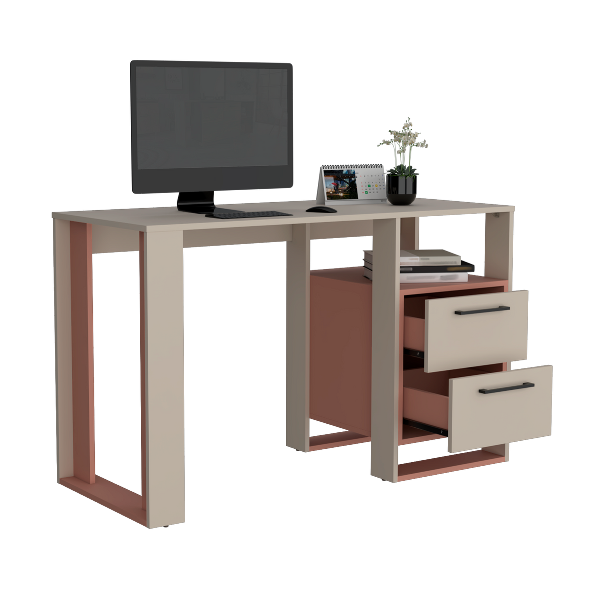 Escritorio Verlot Arupo Y Capri 120x75cm con Dos Cajones y con Archivador - ESCRITORIOS | Bylmo