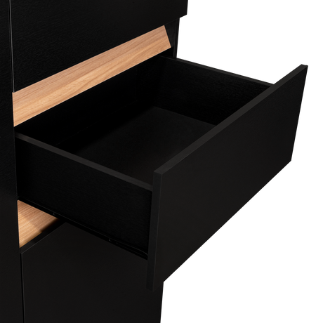 Closet Berino Wengue Y Fresno Europeo 200x200cm con Dos Cajones y con Seis Puertas - CLOSETS | Bylmo