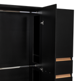 Closet Berino Wengue Y Fresno Europeo 200x200cm con Dos Cajones y con Seis Puertas - CLOSETS | Bylmo