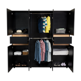 Closet Berino Wengue Y Fresno Europeo 200x200cm con Dos Cajones y con Seis Puertas - CLOSETS | Bylmo
