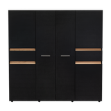Closet Berino Wengue Y Fresno Europeo 200x200cm con Dos Cajones y con Seis Puertas - CLOSETS | Bylmo
