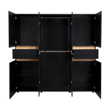 Closet Berino Wengue Y Fresno Europeo 200x200cm con Dos Cajones y con Seis Puertas - CLOSETS | Bylmo