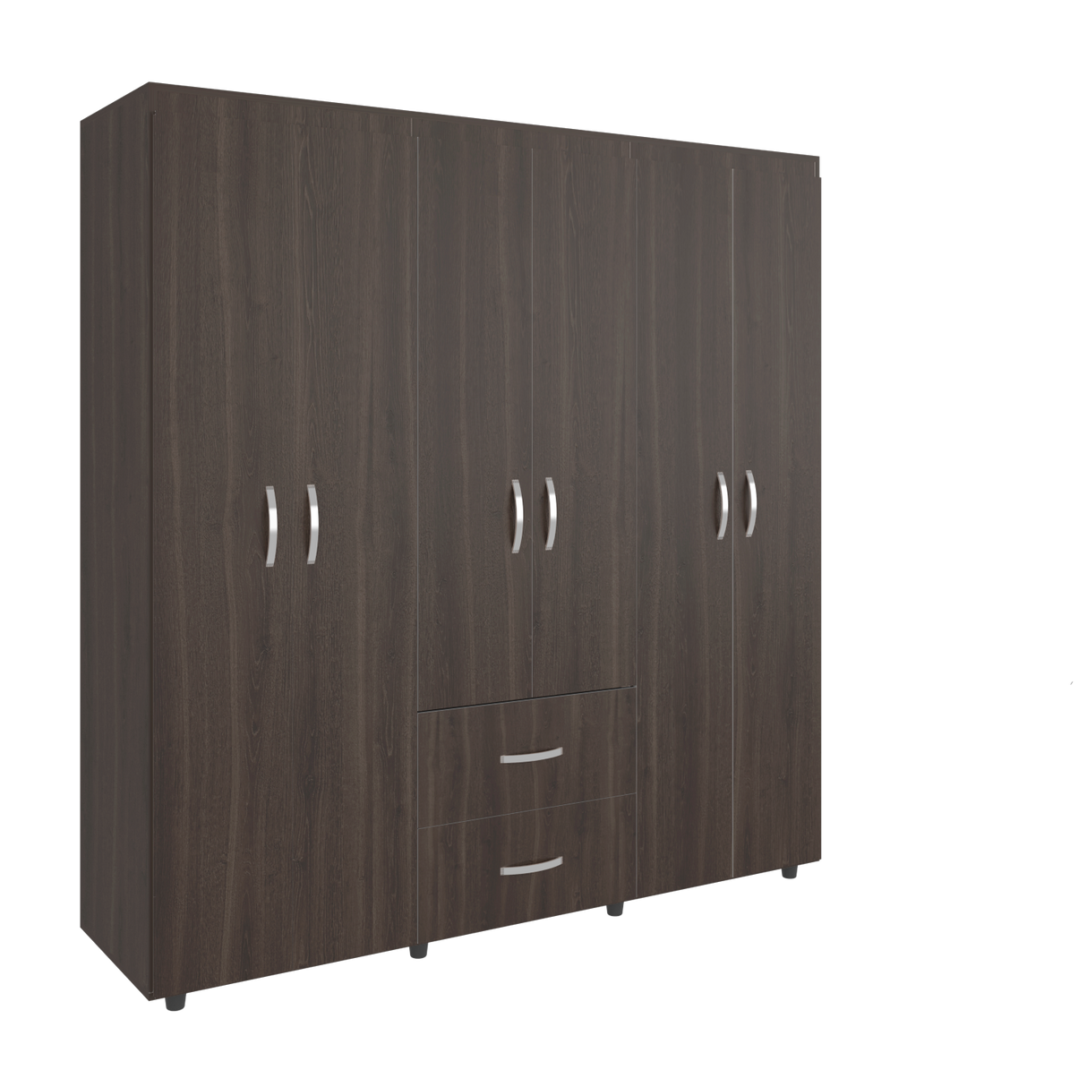 Closet Bariloche Milan Y Blanco 170.3x180cm con Dos Cajones y con Seis Puertas - CLOSETS | Bylmo
