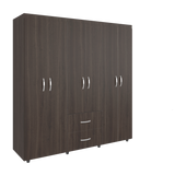 Closet Bariloche Milan Y Blanco 170.3x180cm con Dos Cajones y con Seis Puertas - CLOSETS | Bylmo