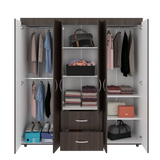 Closet Bariloche Milan Y Blanco 170.3x180cm con Dos Cajones y con Seis Puertas - CLOSETS | Bylmo