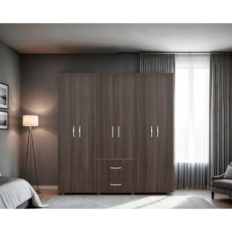 Closet Bariloche Milan Y Blanco 170.3x180cm con Dos Cajones y con Seis Puertas - CLOSETS | Bylmo