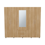 Closet Grayson Fresno Europeo 230x200cm con Dos Cajones con Cinco Puertas y con Espejo - CLOSETS | Bylmo