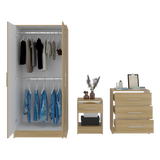 Combo Closet Francis Fresno Europeo Y Blanco 79.4x170.2cm con Cuatro Cajones y con Dos Puertas - CLOSETS | Bylmo
