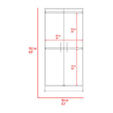 Combo Closet Francis Fresno Europeo Y Blanco 79.4x170.2cm con Cuatro Cajones y con Dos Puertas - CLOSETS | Bylmo