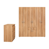 Combo Closet y Cómoda Mayer Fresno Europeo Y Blanco 141.1x164.2cm con Cuatro Cajones y con Cuatro Puertas - CLOSETS | Bylmo