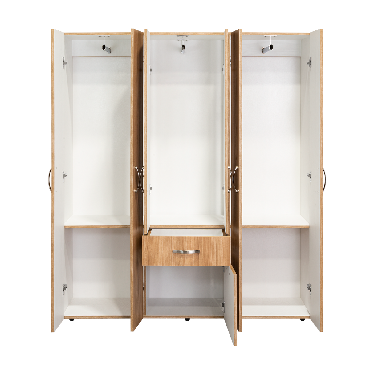 Combo Closet y Cómoda Mayer Fresno Europeo Y Blanco 141.1x164.2cm con Cuatro Cajones y con Cuatro Puertas - CLOSETS | Bylmo
