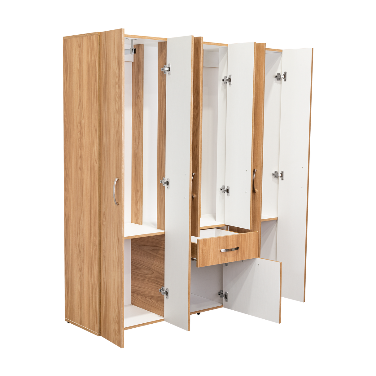 Combo Closet y Cómoda Mayer Fresno Europeo Y Blanco 141.1x164.2cm con Cuatro Cajones y con Cuatro Puertas - CLOSETS | Bylmo