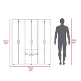 Combo Closet y Cómoda Mayer Fresno Europeo Y Blanco 141.1x164.2cm con Cuatro Cajones y con Cuatro Puertas - CLOSETS | Bylmo