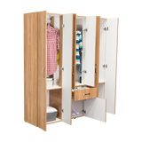 Combo Closet y Cómoda Mayer Fresno Europeo Y Blanco 141.1x164.2cm con Cuatro Cajones y con Cuatro Puertas - CLOSETS | Bylmo